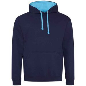 Awdis Womens/Ladies Varsity Hoodie / Oxford Navy/Hawaiian Blue